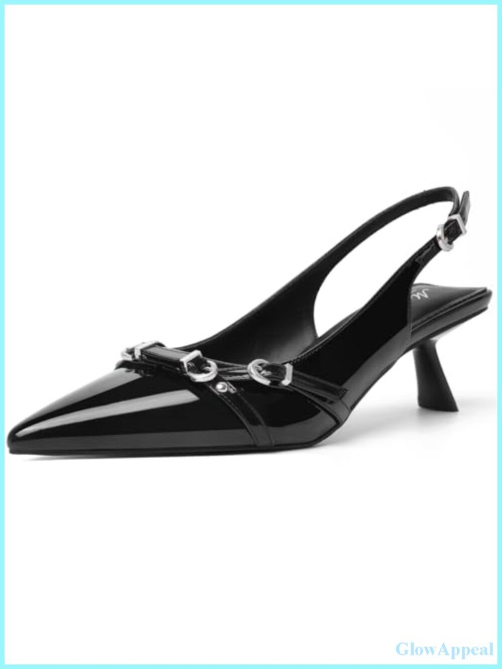 Patent Leather Kitten Heel Slingback Pumps